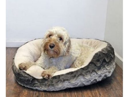 40 Winks Grey & Cream Snuggle Plush Bed Online Sale