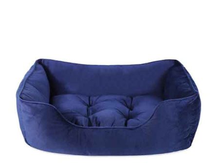 40 Winks  Velvet Navy Dog Bed Online