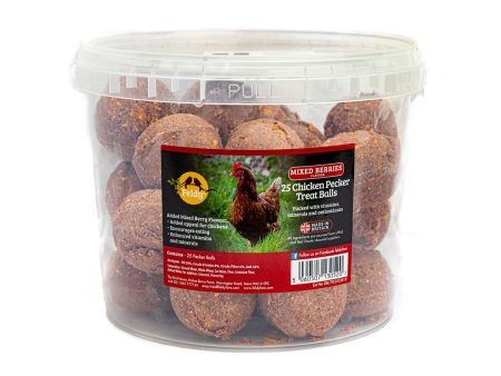 FELDY CHICKEN PECKER TREAT BALLS MIXED BERRIES 25 BALL TUB Discount