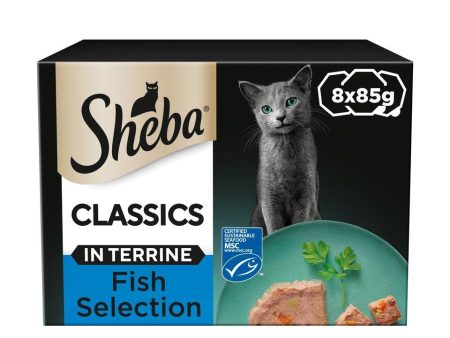 SHEBA CLASSICS FISH SELECTION IN TERRINE 8 x 85g For Sale