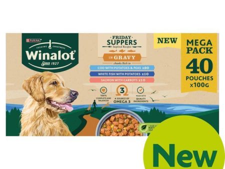 WINALOT POUCHES FRIDAY SUPPERS IN GRAVY 40 x 100g Online Hot Sale