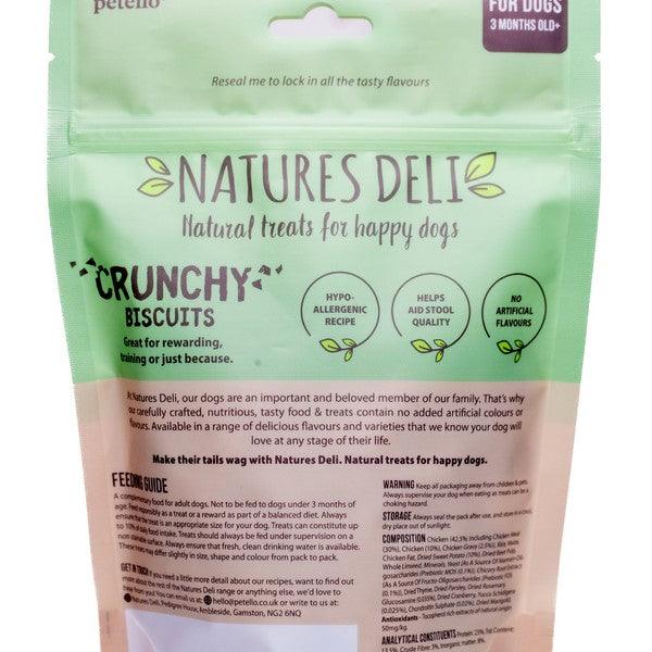 Natures Deli Crunchy Biscuit Chicken With Sweet Potato 225g Case of 10 For Sale